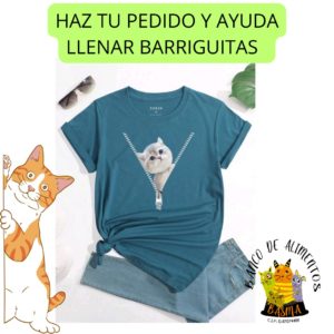 camiseta gatito cremallera