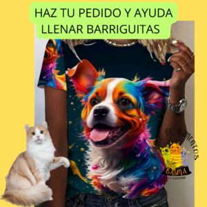 camiseta perrito multicolor