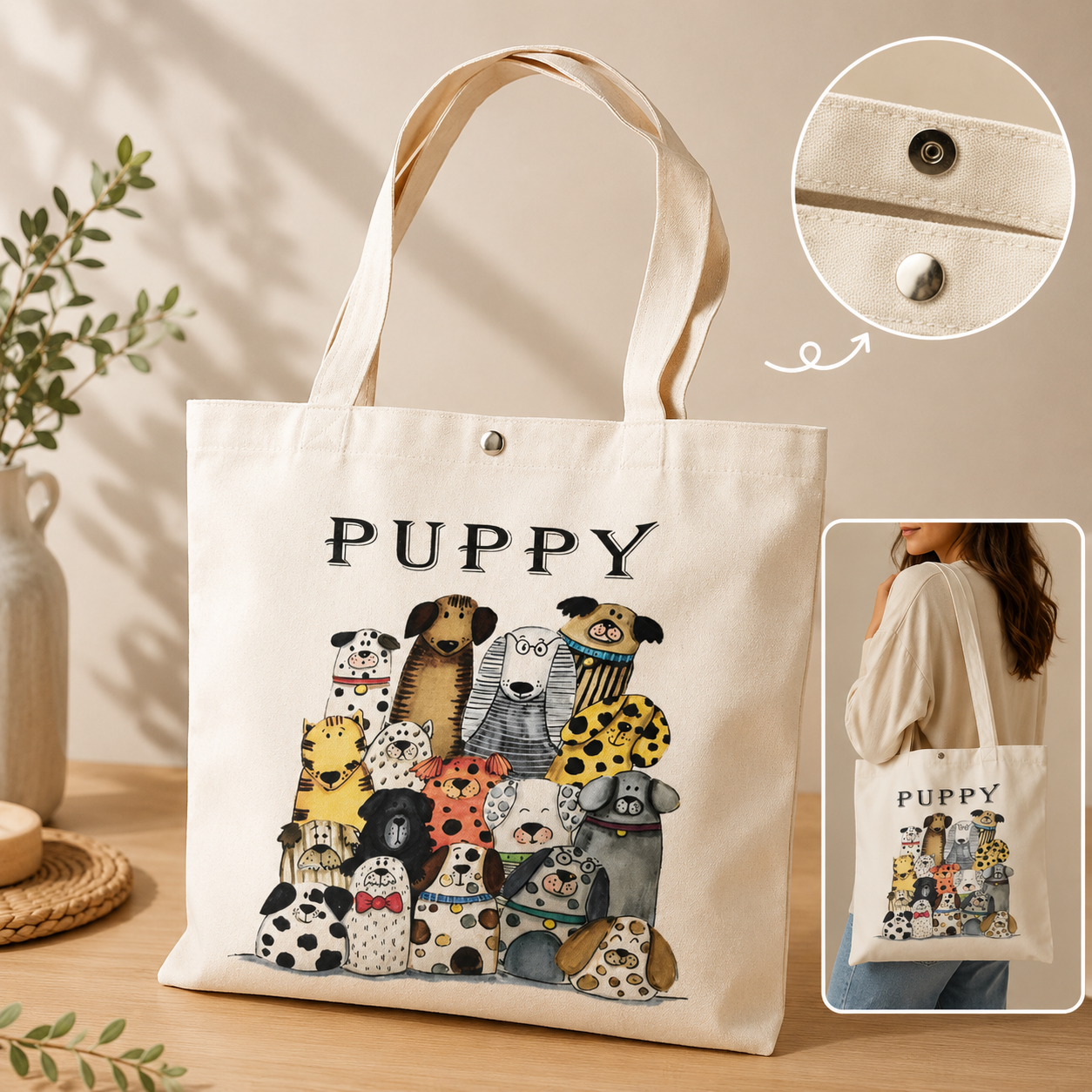🐾 Bolsas de Lona Solidarias con Diseños de Perros - Imagen 2