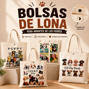 🐾 Bolsas de Lona Solidarias con Diseños de Perros