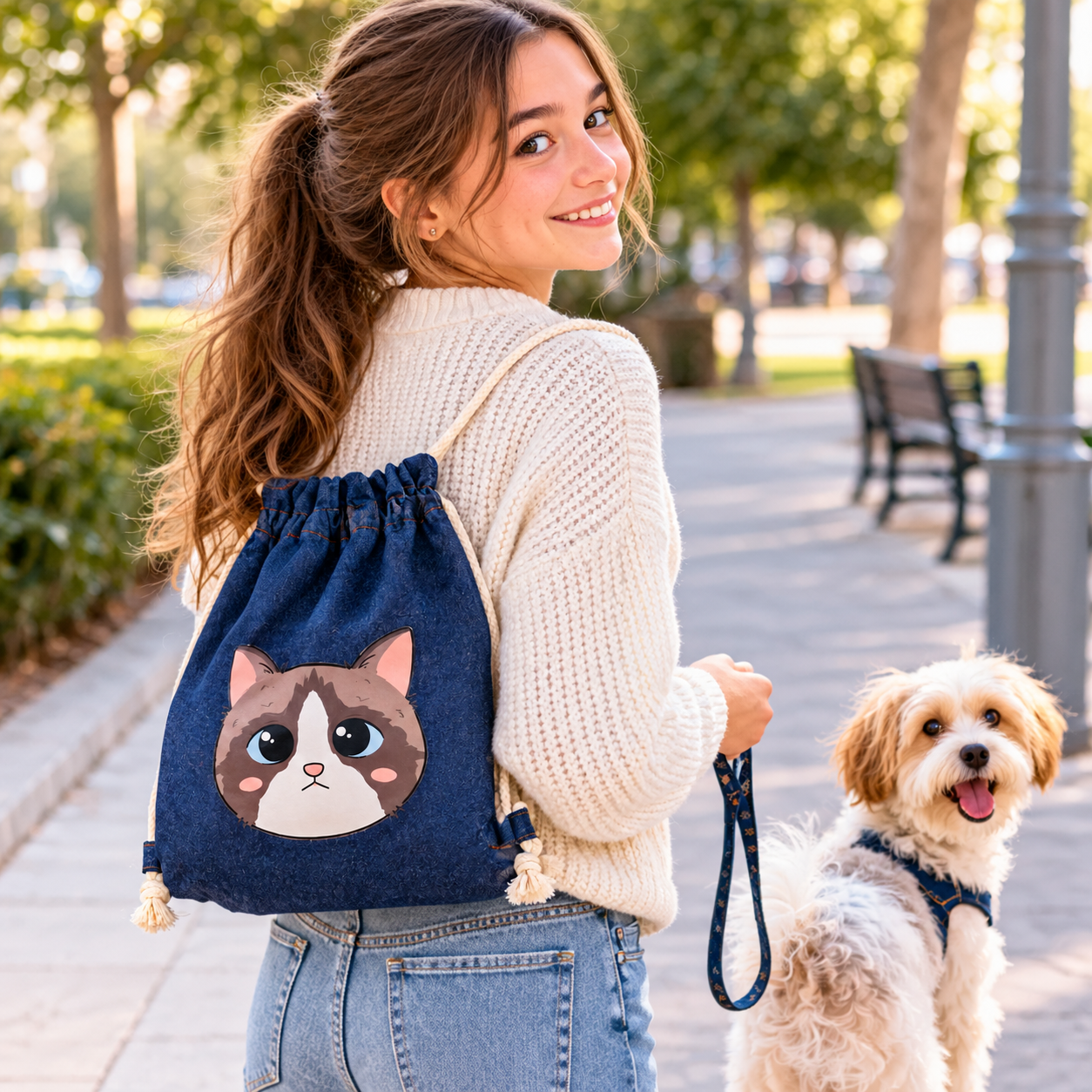 Mochila Vaquera de Gatitos – 5 Modelos | Mochila Solidaria BASMA - Imagen 2