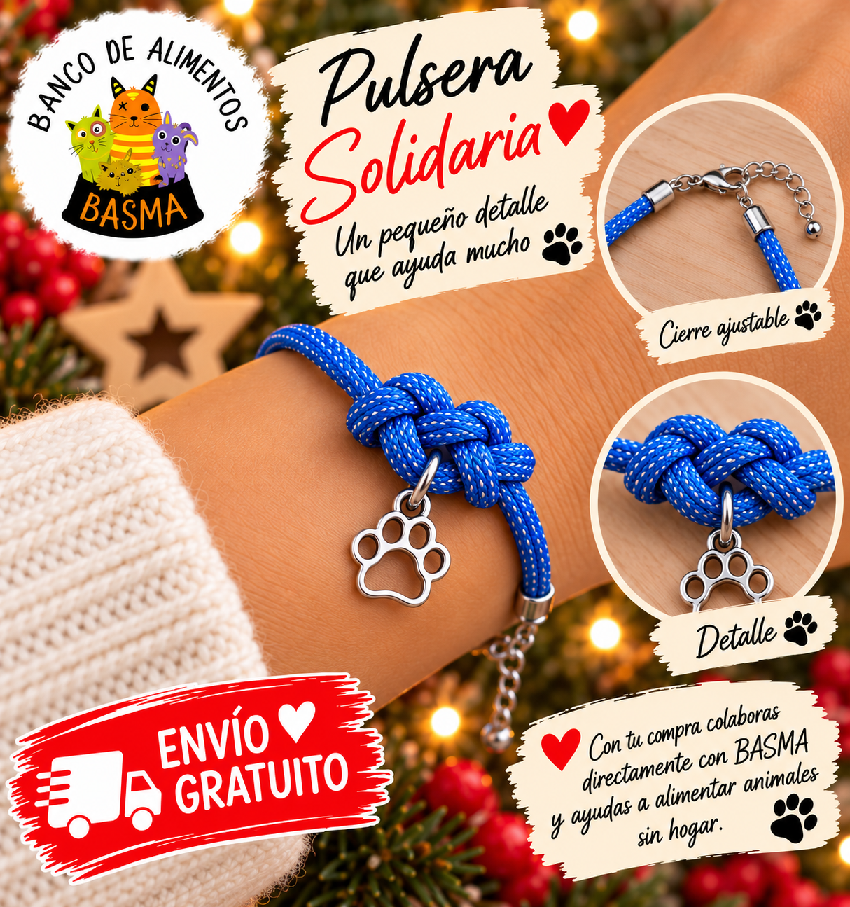 Pulsera Solidaria Huellita BASMA – 6 colores - Imagen 7