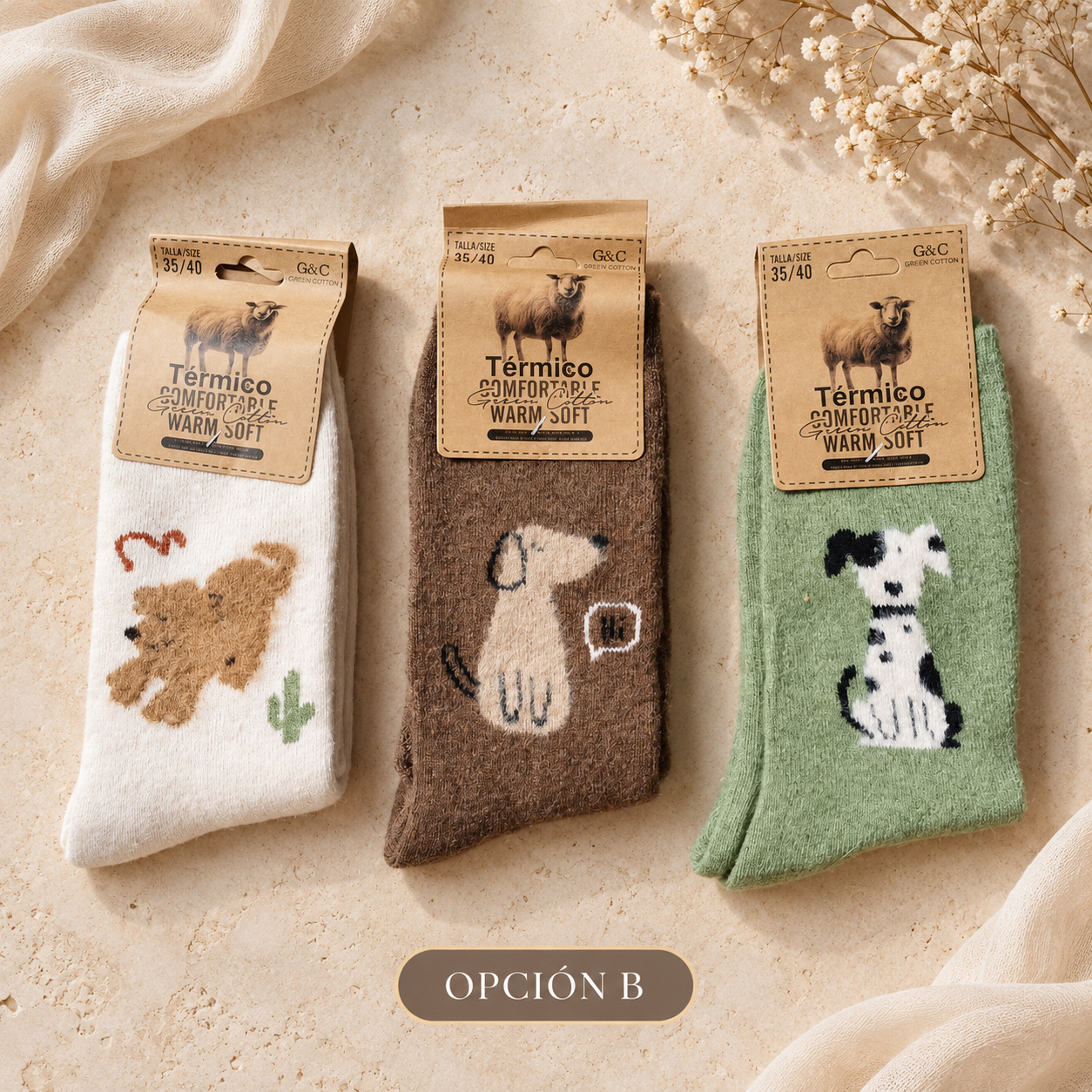 Calcetines térmicos solidarios de perritos · Pack de 3 pares - Imagen 4