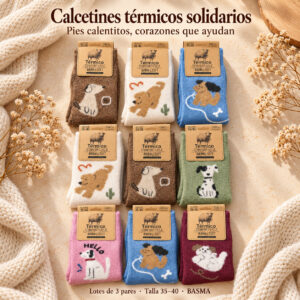 Calcetines térmicos solidarios de perritos · Pack de 3 pares